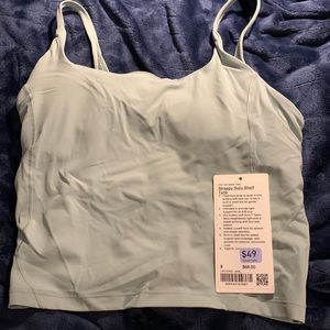 EUC lululemon Strappy Nulu Shelf Tank. Size 8. Silver blue
